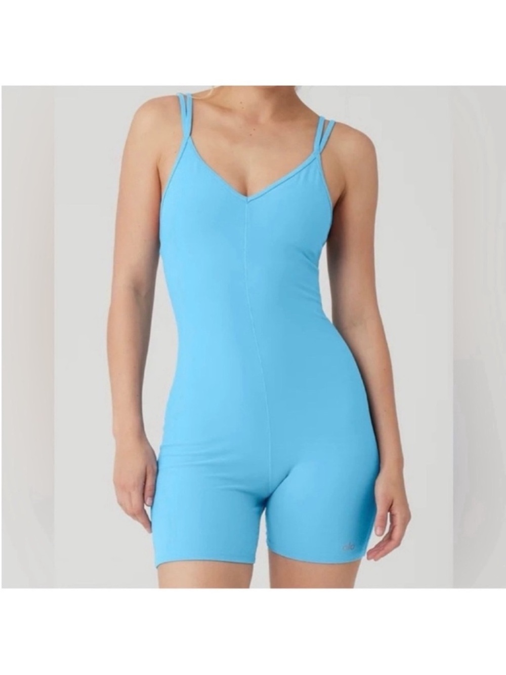 Alo Yoga Alosoft Suns Out Onesie Azure Blue Sz S 4-6 W8137R